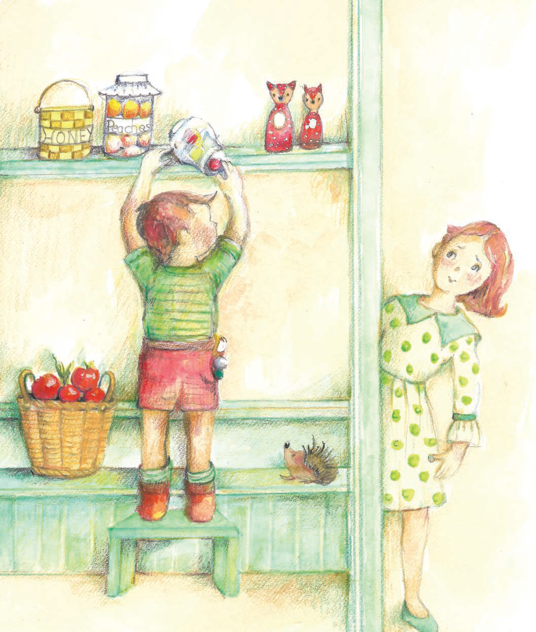 Charlie with treats jar